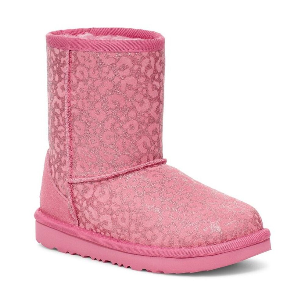 Ugg Classic Ii Glitter Leopard Suede Kid's Bootie, Pink